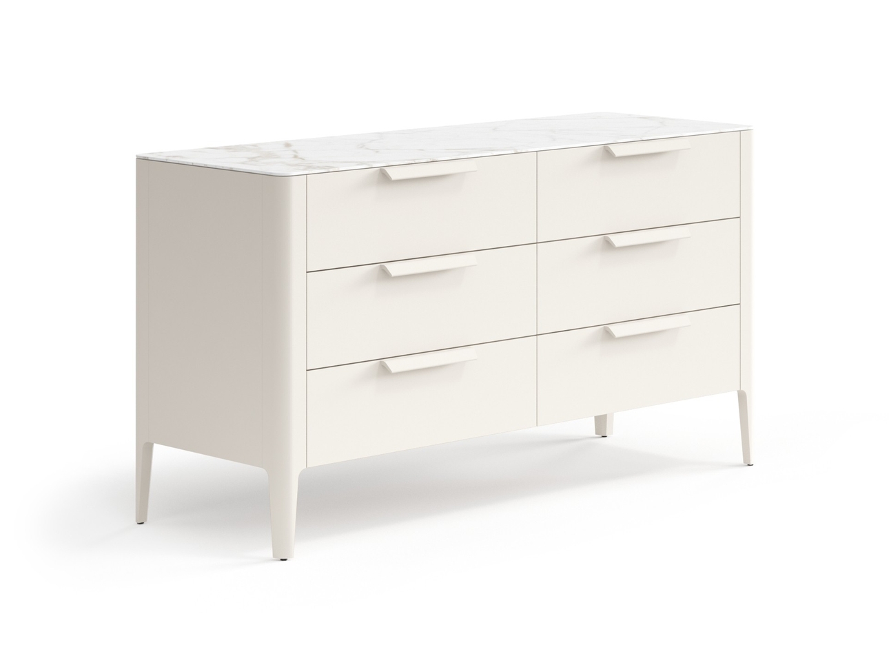 Комод Piega 6 ящиков Матовый облачно-серый