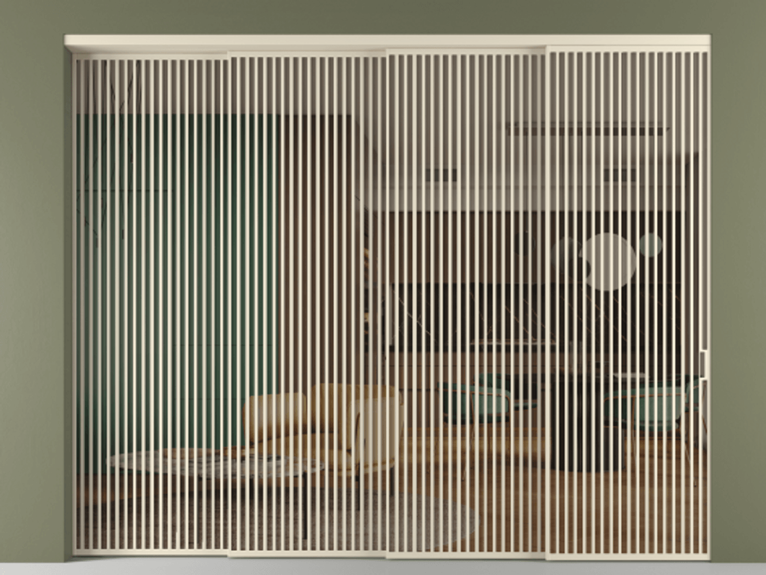 Перегородка Формато внутри проёма 4 створки с синхронным механизмом АЛПР 040.06 Алюминий бежево-серый Прозрачное бронзовое стекло, триплекс. Цена 5242250 AMD 1. Полотно 4 шт. (800/2100 мм)
2. Комплект установки раздвижной системы
3. Базовый комплект фурнитуры
4. Комплект фурнитуры телескопик синхро-3
5. Ручка Рондо. Фабрика дверей Волховец 8 (800) 551 43 19 Перегородка Формато внутри проёма 4 створки с синхронным механизмом АЛПР 040.06 Алюминий бежево-серый Прозрачное бронзовое стекло, триплекс Цена 5242250 AMD | Volhovec