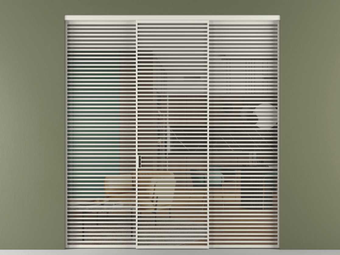 Перегородка Formato внутри проёма 3 створки АЛПР 040.07 Алюминий Белый Прозрачное серое стекло, триплекс Цена 2953200 AMD | Volhovec