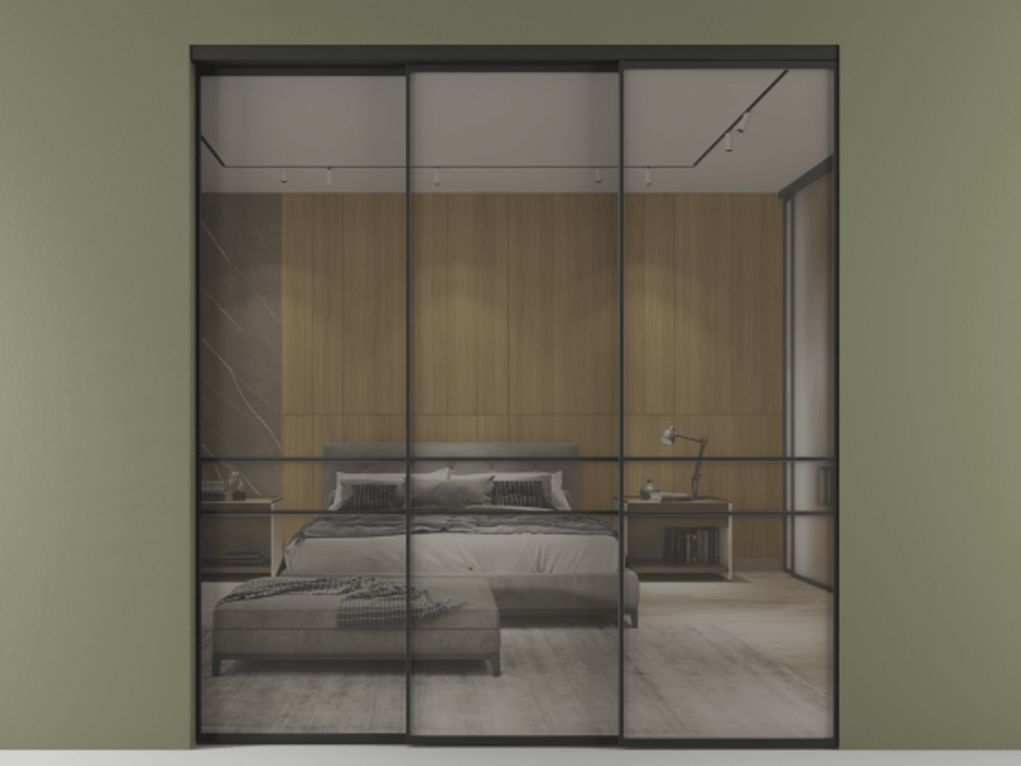 Перегородка Formato внутри проёма телескопик синхро 2 АЛПР 040.02 Алюминий Черный Рефлективное серое стекло "Stopsol", калёное, 6 мм. Скрытый короб ЧЕР Цена 374200 ₽ 1. Полотно 3 шт.  (800/2100 мм)
2. Комплект установки раздвижной системы
3. Базовый комплект фурнитуры
4. Комплект фурнитуры телескопик синхро-2
5.Ручка RONDO
. Фабрика дверей Волховец 8 (800) 551 43 19  Перегородка Formato внутри проёма телескопик синхро 2 АЛПР 040.02 Алюминий Черный Рефлективное серое стекло "Stopsol", калёное, 6 мм Цена 374200 ₽  | Volhovec