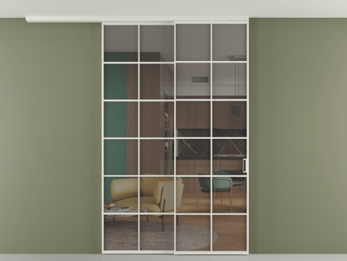 Перегородка Формато вдоль стены на потолок 2 створки с синхронным механизмом АЛПР 040.05 Алюминий серый Прозрачное серое стекло, триплекс. Цена 1967250 AMD 1. Полотно 2 шт. (800/2100 мм)
2. Комплект установки раздвижной системы
3. Базовый комплект фурнитуры
4.Ручка Рондо. Фабрика дверей Волховец 8 (800) 551 43 19 Перегородка Формато вдоль стены на потолок 2 створки с синхронным механизмом АЛПР 040.05 Алюминий серый Прозрачное серое стекло, триплекс Цена 1967250 AMD | Volhovec