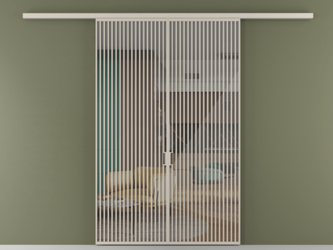 Перегородка Формато вдоль стены 2 створки АЛПР 040.06 Алюминий светло-бежевый Рефлективное прозрачное стекло "Стопсол", калёное Цена 3001080 AMD | Volhovec