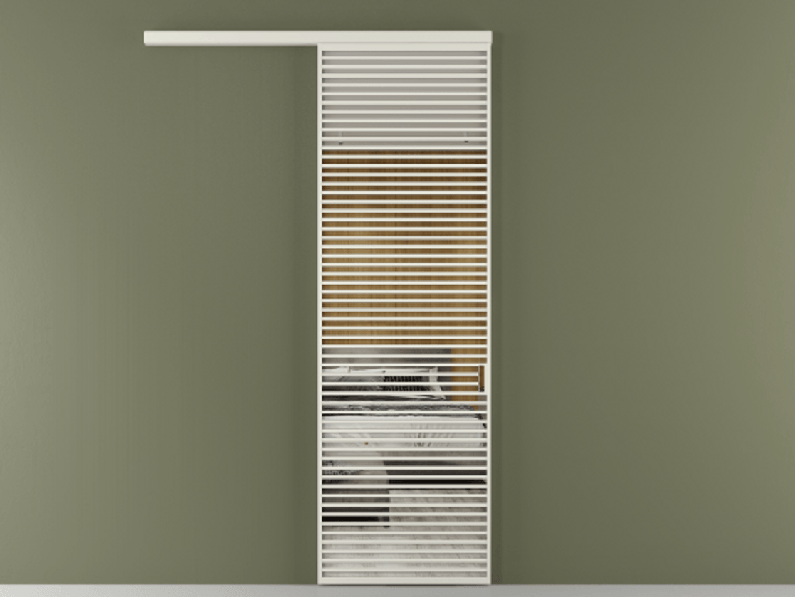 Перегородка Formato вдоль стены одностворчатая АЛПР 040.07 Алюминий Белый Двустороннее зеркало, триплекс 6 мм, триплекс 6 мм Цена 1331940 AMD  | Volhovec