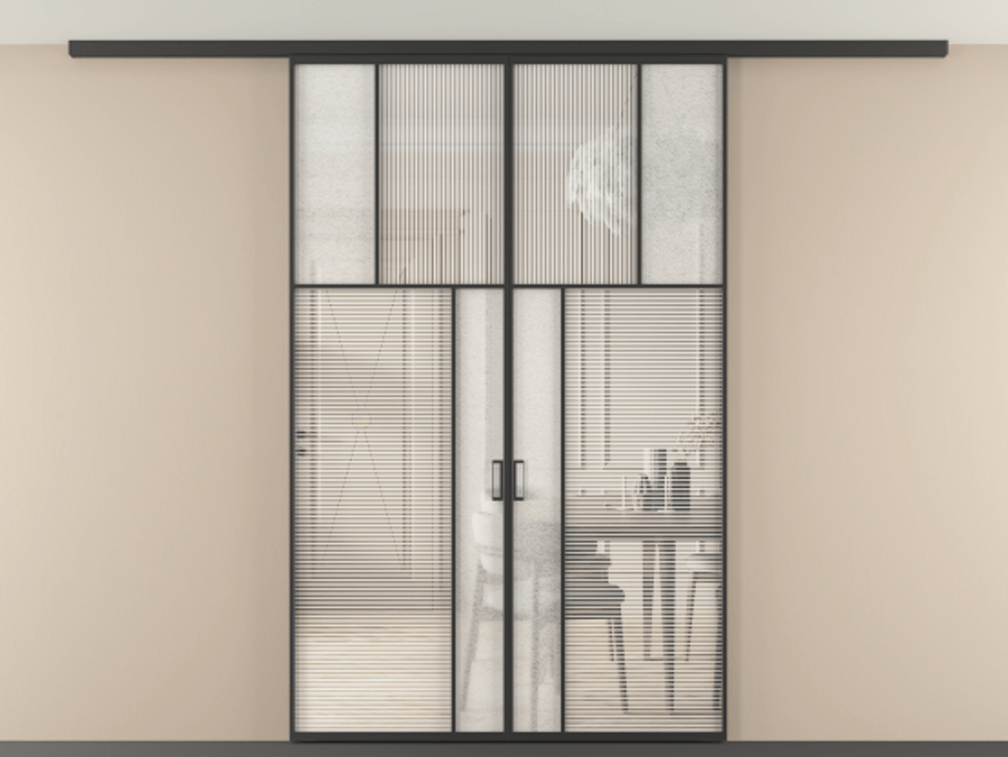 Перегородка Mosaic вдоль стены на потолок двустворчатая АЛПР 041.22 Алюминий Черный Рифлёное стекло "Дюна", триплекс, 6 мм + Фактурное стекло "Лёд", триплекс, 6 мм. Скрытый короб ЧЕР Цена 1712440 AMD . Фабрика дверей Волховец 8 (800) 551 43 19 Перегородка Mosaic вдоль стены на потолок двустворчатая АЛПР 041.22 Алюминий Черный Рифлёное стекло "Дюна", триплекс, 6 мм + Фактурное стекло "Лёд", триплекс, 6 мм Цена 1712440 AMD | Volhovec