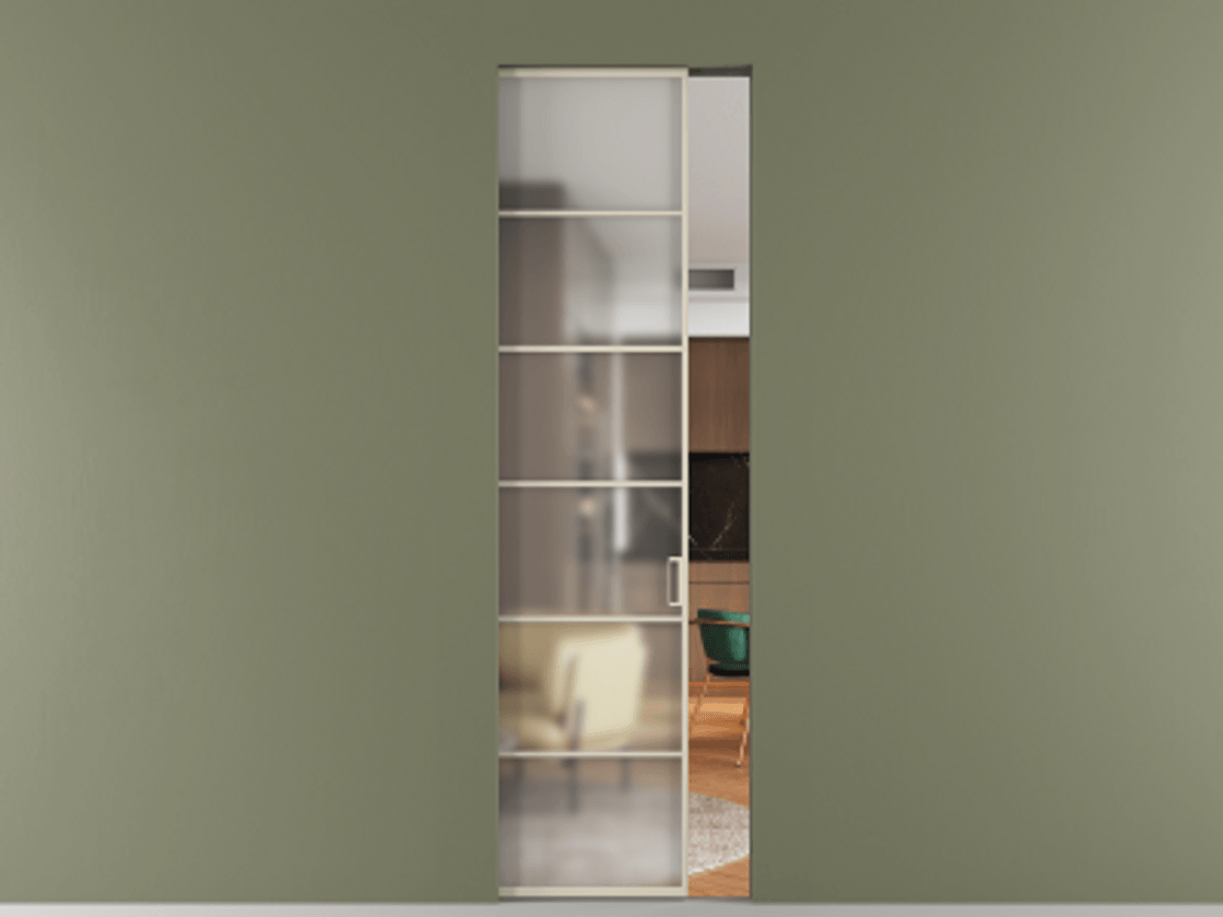 Перегородка Формато скрытый пенал 1 створка АЛПР 040.04 Алюминий бежево-серый Сатинированное стекло "Мателюкс Кристал Вижн", калёное, матовое, каленое 6 мм. Цена 1133130 AMD . Фабрика дверей Волховец 8 (800) 551 43 19 Перегородка Формато скрытый пенал 1 створка АЛПР 040.04 Алюминий бежево-серый Сатинированное стекло "Мателюкс Кристал Вижн", калёное, матовое, каленое 6 мм Цена 1133130 AMD | Volhovec