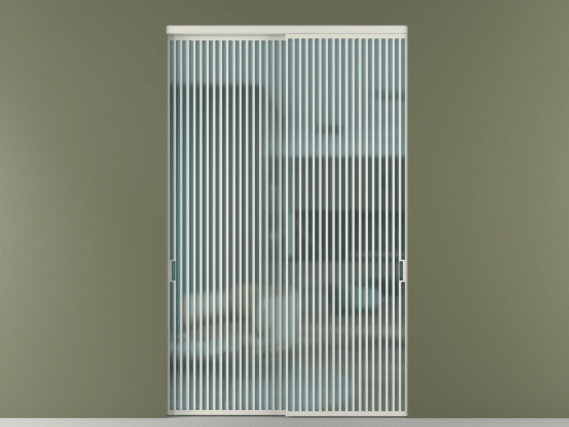 Перегородка Formato внутри проёма 2 створки АЛПР 040.06 Алюминий Белый Сатинированное голубое стекло, триплекс Цена 3671400 AMD  | Volhovec