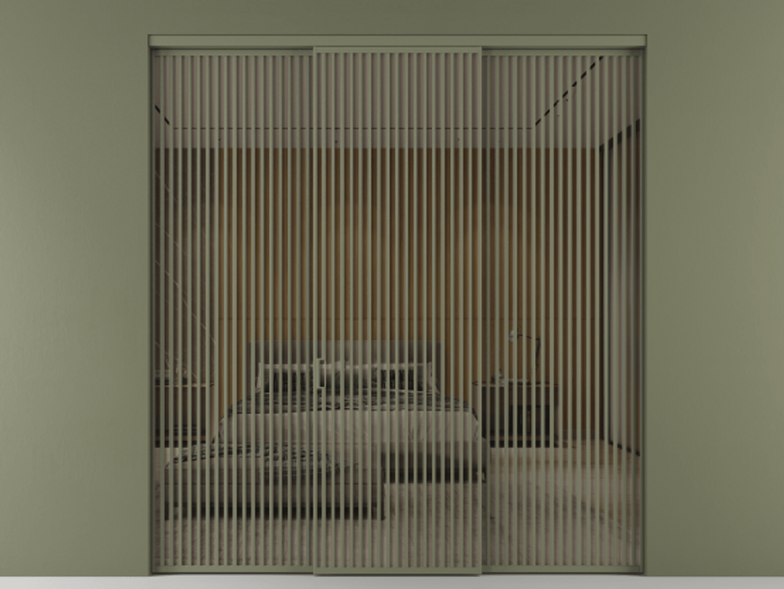 Перегородка Формато внутри проёма 3 створки АЛПР 040.06 Алюминий оливковый тёмный Рефлективное бронзовое стекло "Стопсол", калёное Цена 4124630 AMD | Volhovec