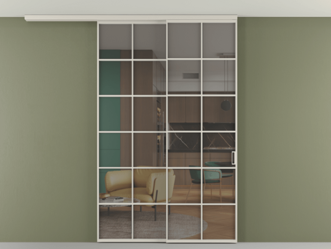 Перегородка Формато вдоль стены на потолок 2 створки с синхронным механизмом АЛПР 040.05 Алюминий облачно-серый Прозрачное серое стекло, триплекс. Цена 1967250 AMD 1. Полотно 2 шт. (800/2100 мм)
2. Комплект установки раздвижной системы
3. Базовый комплект фурнитуры
4.Ручка Рондо. Фабрика дверей Волховец 8 (800) 551 43 19 Перегородка Формато вдоль стены на потолок 2 створки с синхронным механизмом АЛПР 040.05 Алюминий облачно-серый Прозрачное серое стекло, триплекс Цена 1967250 AMD | Volhovec