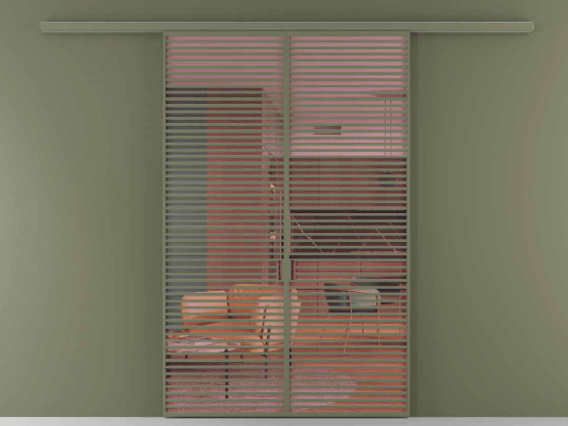 Перегородка Формато вдоль стены 2 створки АЛПР 040.07 Алюминий оливковый тёмный Прозрачное розовое стекло, триплекс Цена 2309500 AMD | Volhovec