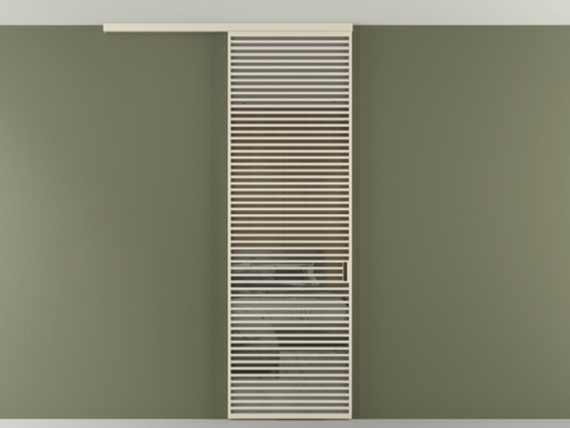 Перегородка Формато вдоль стены на потолок 1 створка АЛПР 040.07 Алюминий бежево-серый Рефлективное серое стекло "Стопсол", калёное Цена 1573440 AMD | Volhovec