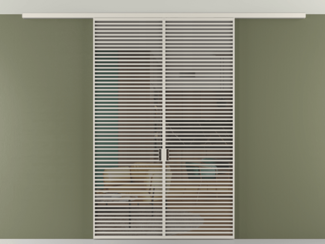 Перегородка Формато вдоль стены на потолок 2 створки АЛПР 040.07 Алюминий облачно-серый Прозрачное серое стекло, триплекс Цена 2477450 AMD | Volhovec