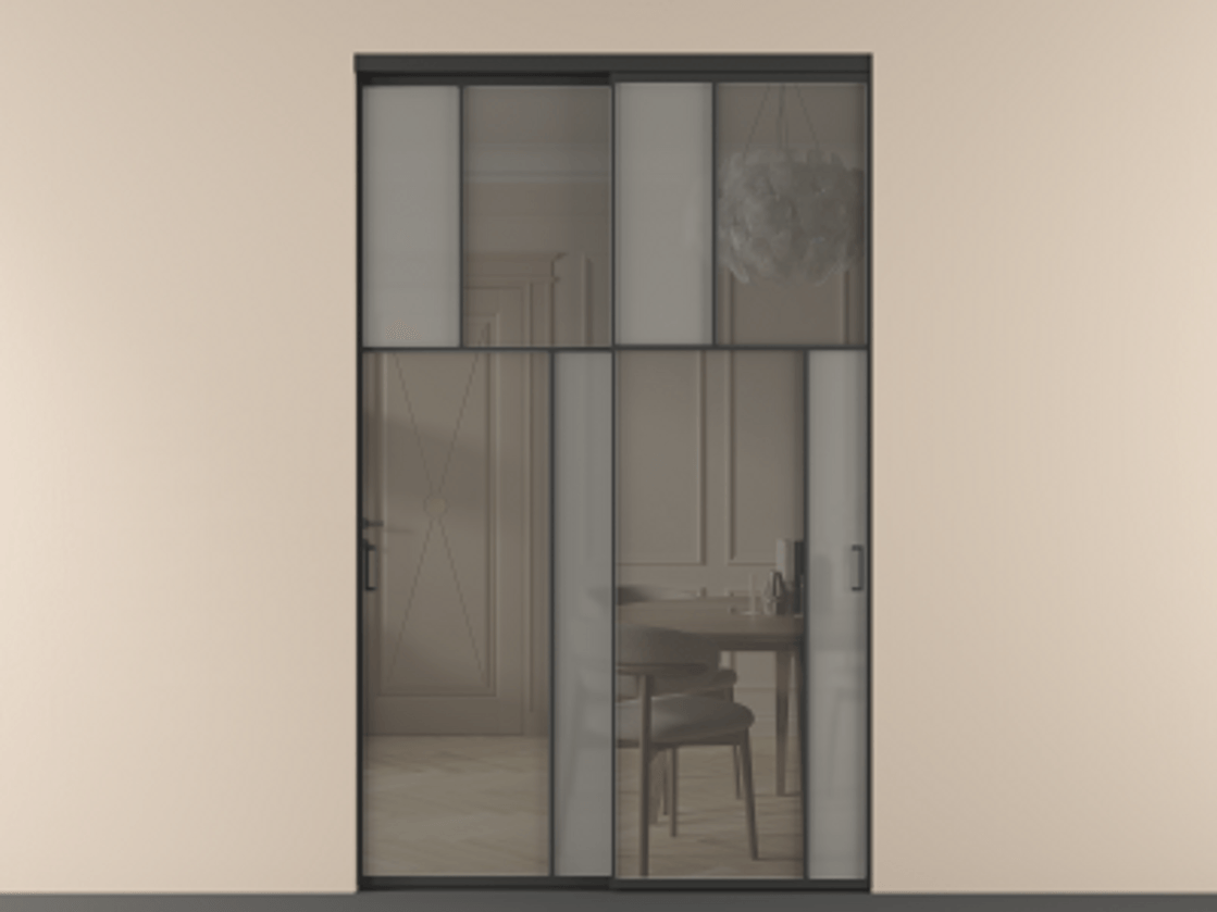 Перегородка Mosaic внутри проёма двустворчатая АЛПР 041.23 Алюминий Черный Сатинированное серое стекло, триплекс, 6 мм + Прозрачное серое стекло, триплекс, 6 мм. Скрытый короб ЧЕР Цена 218160 ₽ . Фабрика дверей Волховец 8 (800) 551 43 19 Перегородка Mosaic внутри проёма двустворчатая АЛПР 041.23 Алюминий Черный Сатинированное серое стекло, триплекс, 6 мм + Прозрачное серое стекло, триплекс, 6 мм Цена 218160 ₽ | Volhovec