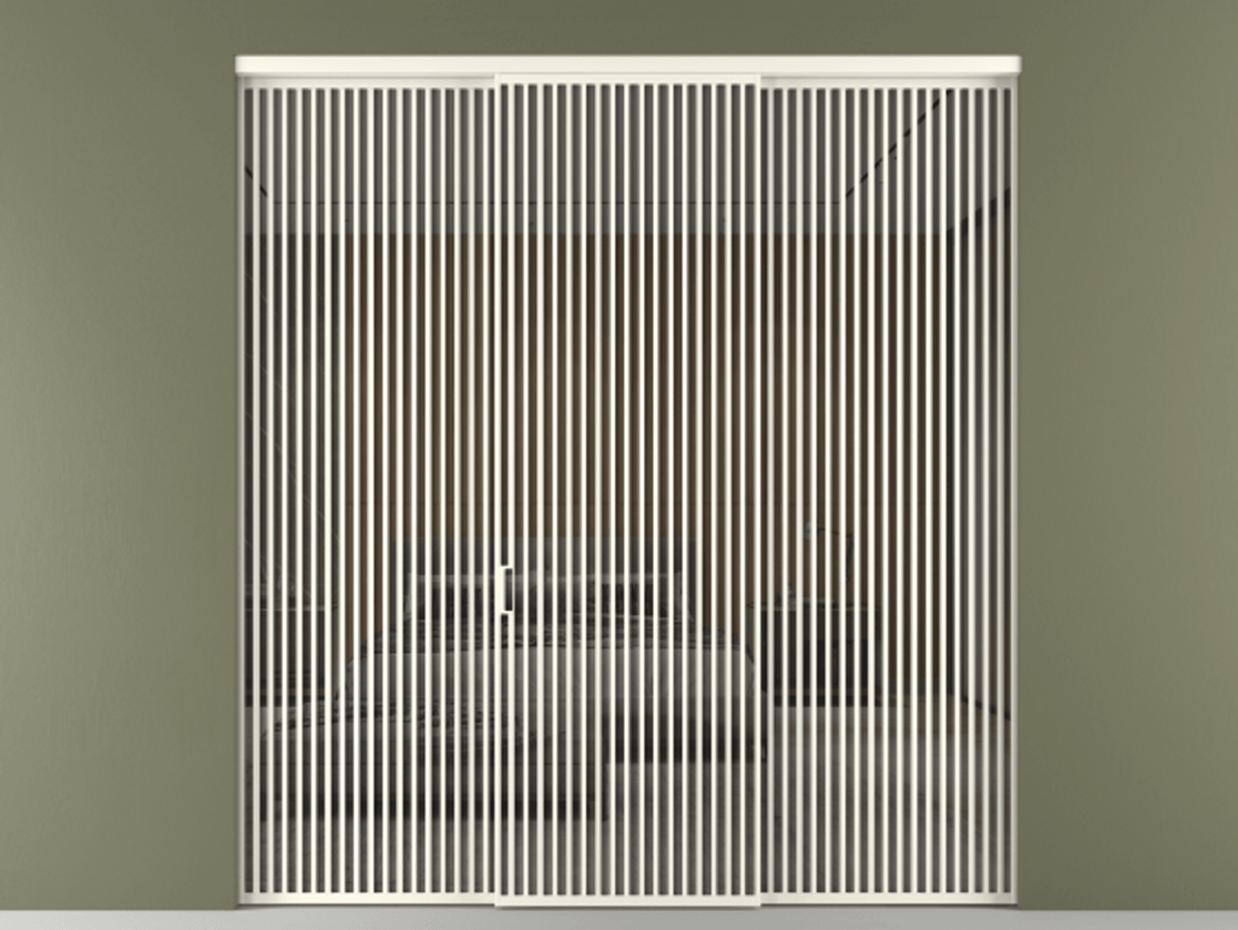 Перегородка Формато внутри проёма 3 створки АЛПР 040.06 Алюминий жемчужный Рефлективное серое стекло "Стопсол", калёное Цена 4124630 AMD | Volhovec