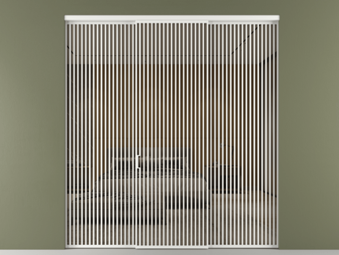 Перегородка Formato внутри проёма 3 створки АЛПР 040.06 Алюминий белоснежный Рефлективное бронзовое стекло "Стопсол", калёное Цена 611600 ₽ | Volhovec