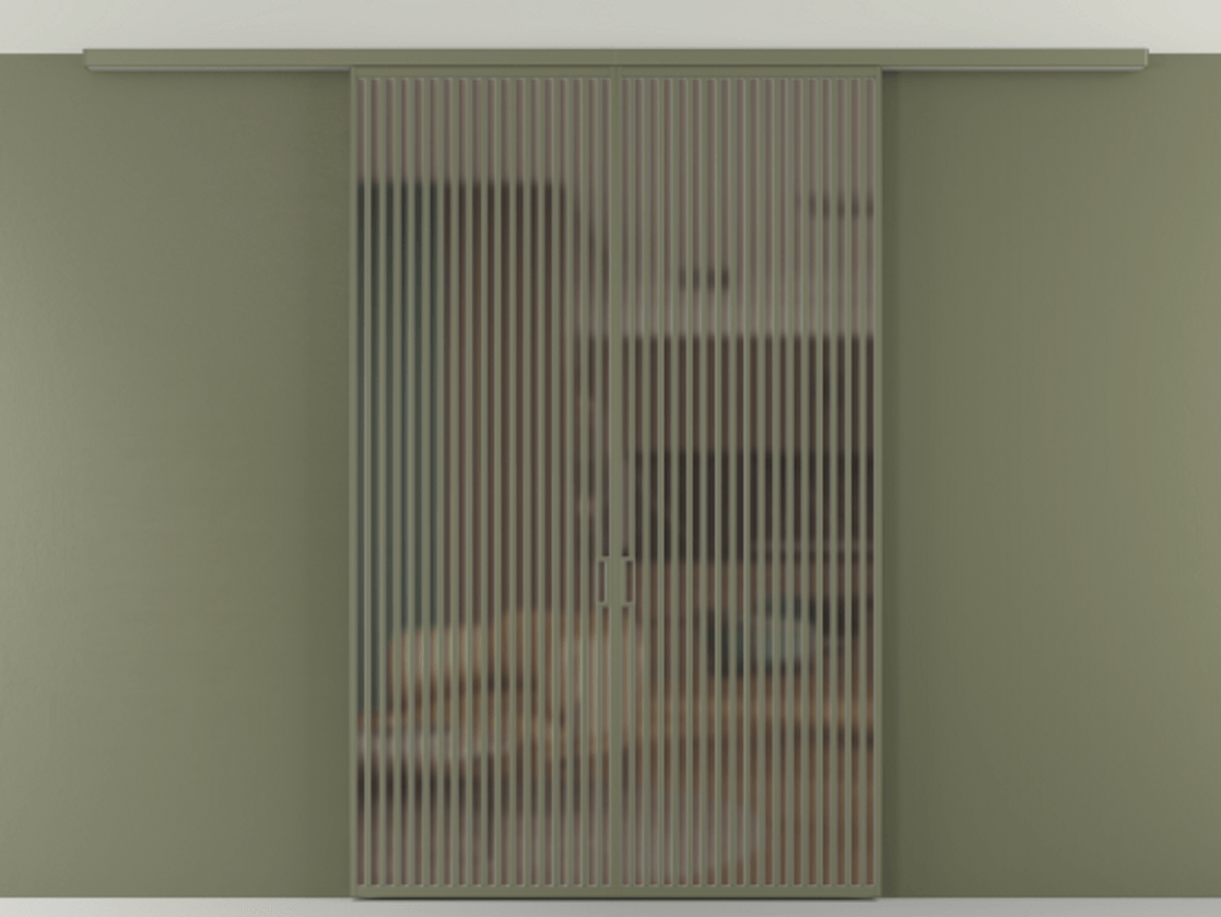 Перегородка Формато вдоль стены на потолок 2 створки АЛПР 040.06 Алюминий оливковый тёмный Сатинированное бронзовое стекло, триплекс Цена 2991100 AMD | Volhovec