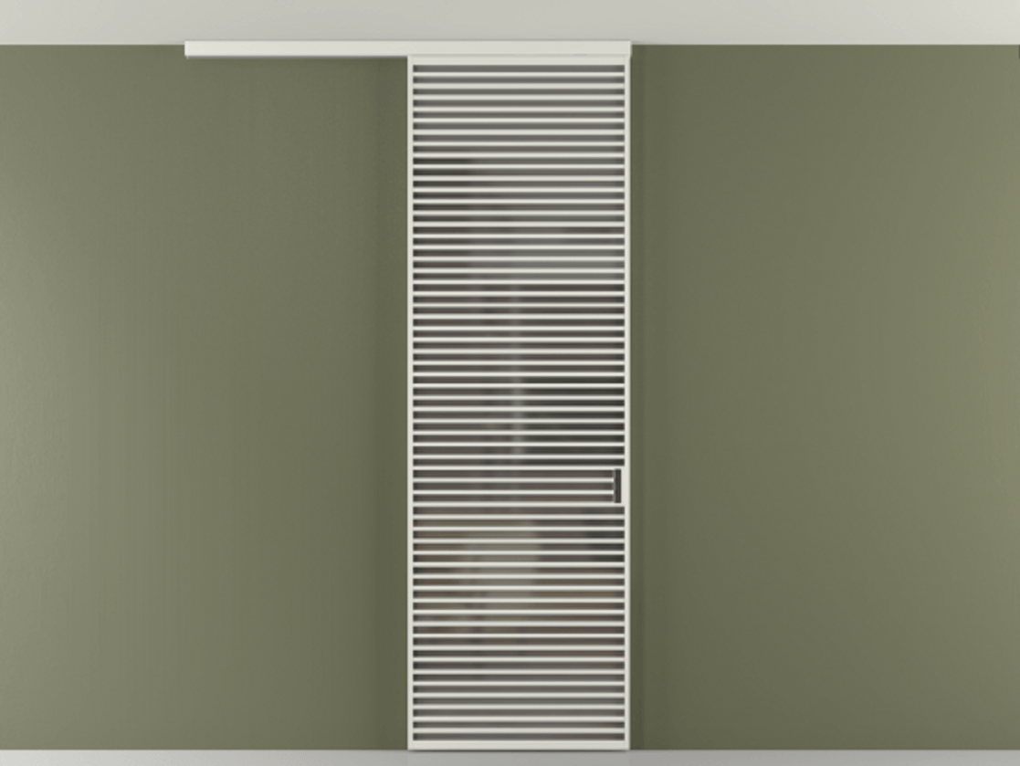 Перегородка Формато вдоль стены на потолок 1 створка АЛПР 040.07 Алюминий серый Сатинированное серое стекло, триплекс Цена 1262670 AMD | Volhovec