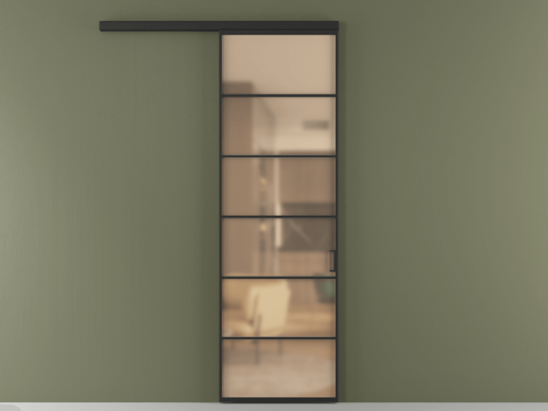 Перегородка Formato вдоль стены 1 створка АЛПР 040.04 Алюминий Черный Сатинированное оранжевое стекло, триплекс Цена 727100 AMD  | Volhovec