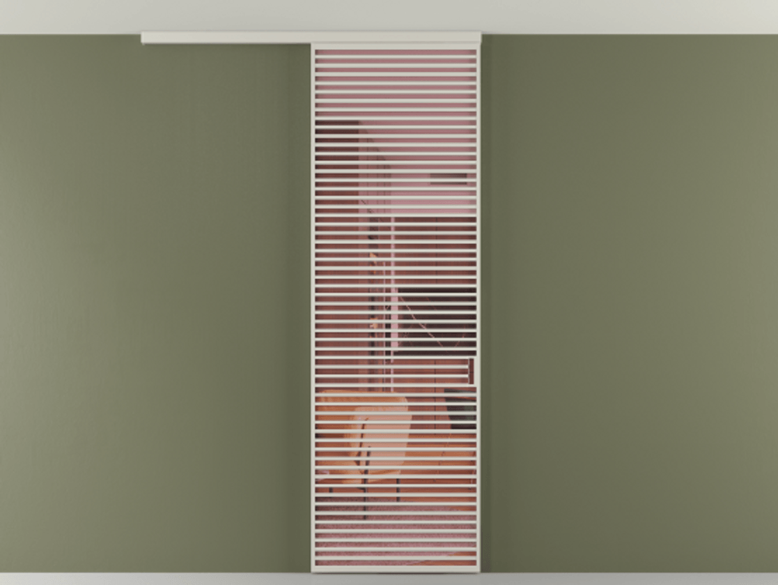 Перегородка Формато вдоль стены на потолок 1 створка АЛПР 040.07 Алюминий тёплый серый Прозрачное розовое стекло, триплекс Цена 1198500 AMD | Volhovec