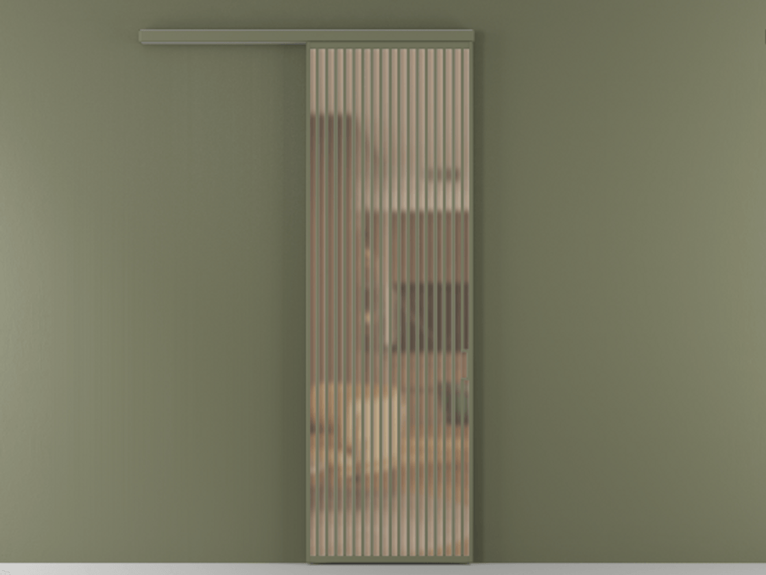 Перегородка Formato вдоль стены 1 створка АЛПР 040.06 Алюминий оливковый тёмный Сатинированное оранжевое стекло, триплекс Цена 1244100 AMD  | Volhovec