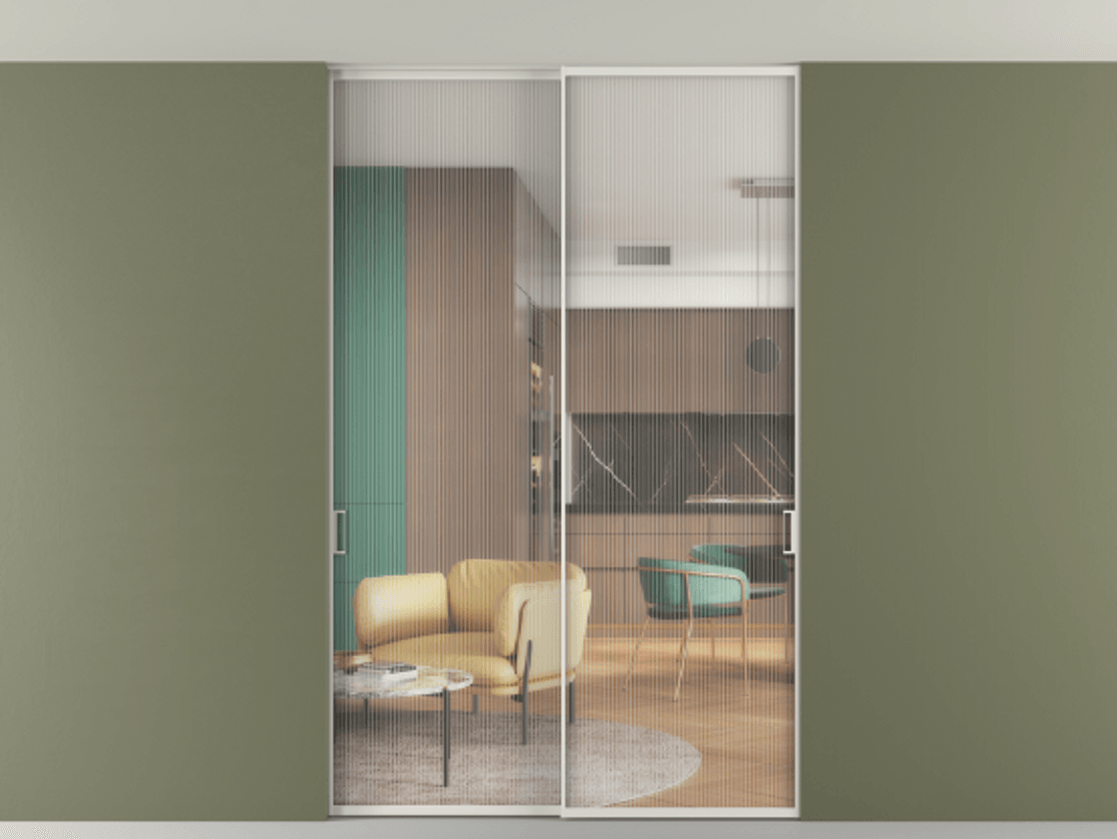 Перегородка Формато внутри проёма скрытое крепление в потолок 2 створки АЛПР 040.01 Алюминий серый Рифлёное стекло "Мору", триплекс. Цена 1694801 AMD 1. Полотно 2 шт. (800/2100 мм)
2. Комплект установки раздвижной системы
3. Базовый комплект фурнитуры
4. Ручка Рондо. Фабрика дверей Волховец 8 (800) 551 43 19 Перегородка Формато внутри проёма скрытое крепление в потолок 2 створки АЛПР 040.01 Алюминий серый Рифлёное стекло "Мору", триплекс Цена 1694801 AMD | Volhovec