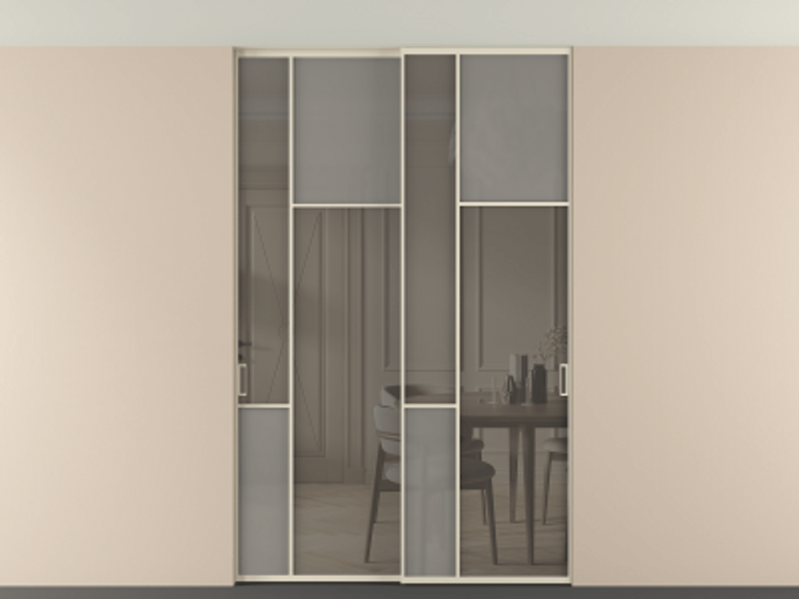 Перегородка Мозаик внутри проёма скрытое крепление в потолок 2 створки АЛПР 041.11 Алюминий бежево-серый Сатинированное серое стекло, триплекс, 6 мм + Прозрачное серое стекло, триплекс. Цена 2188970 AMD . Фабрика дверей Волховец 8 (800) 551 43 19 Перегородка Мозаик внутри проёма скрытое крепление в потолок 2 створки АЛПР 041.11 Алюминий бежево-серый Сатинированное серое стекло, триплекс, 6 мм + Прозрачное серое стекло, триплекс Цена 2188970 AMD | Volhovec