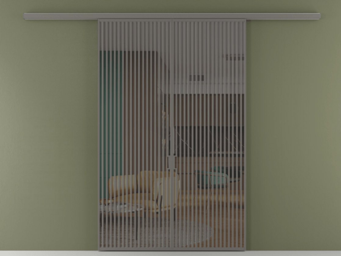 Перегородка Формато вдоль стены 2 створки АЛПР 040.06 Алюминий классический серый Прозрачное серое стекло, триплекс Цена 2309480 AMD | Volhovec