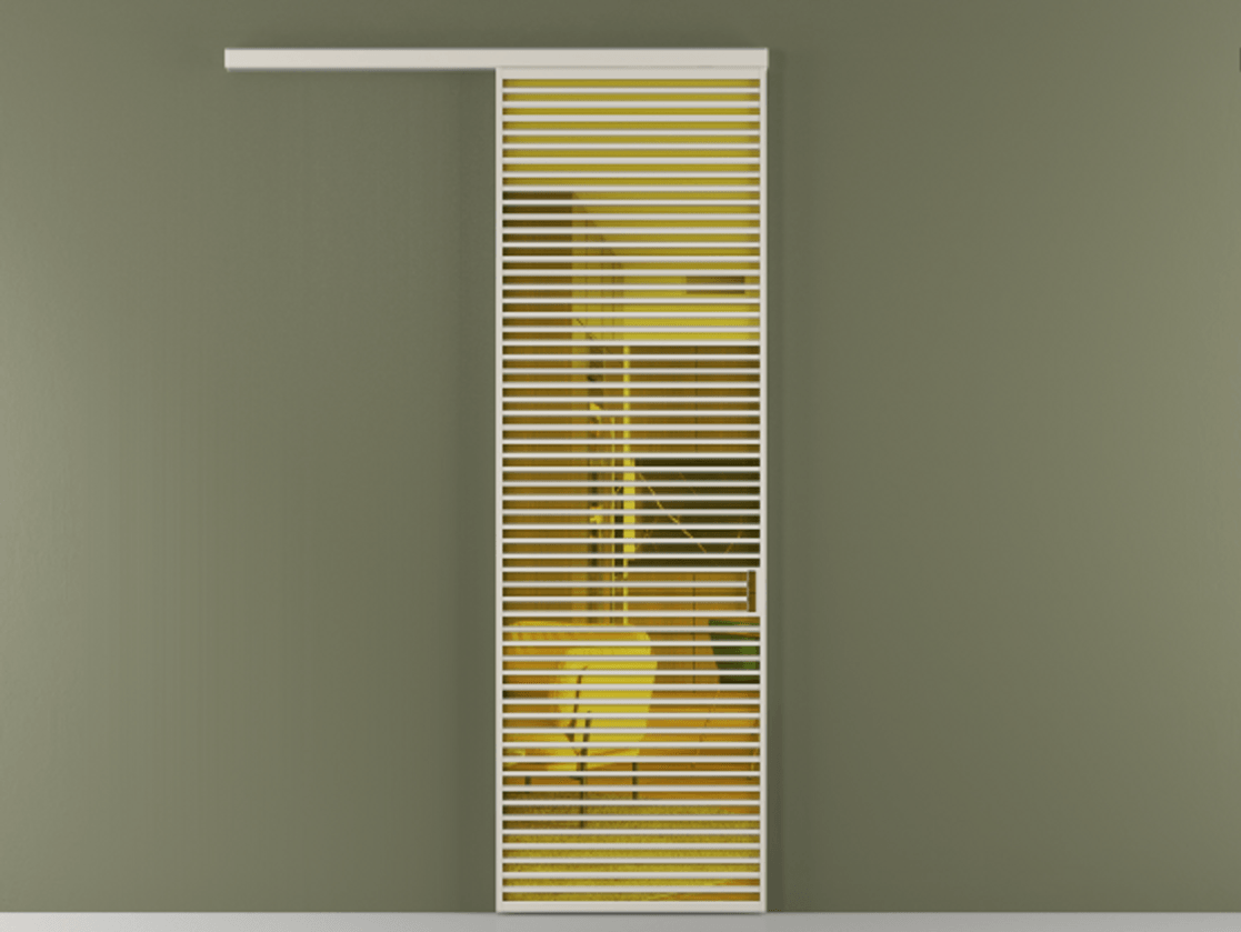 Перегородка Formato вдоль стены 1 створка АЛПР 040.07 Алюминий облачно-серый Прозрачное жёлтое стекло, триплекс Цена 1477600 AMD  | Volhovec