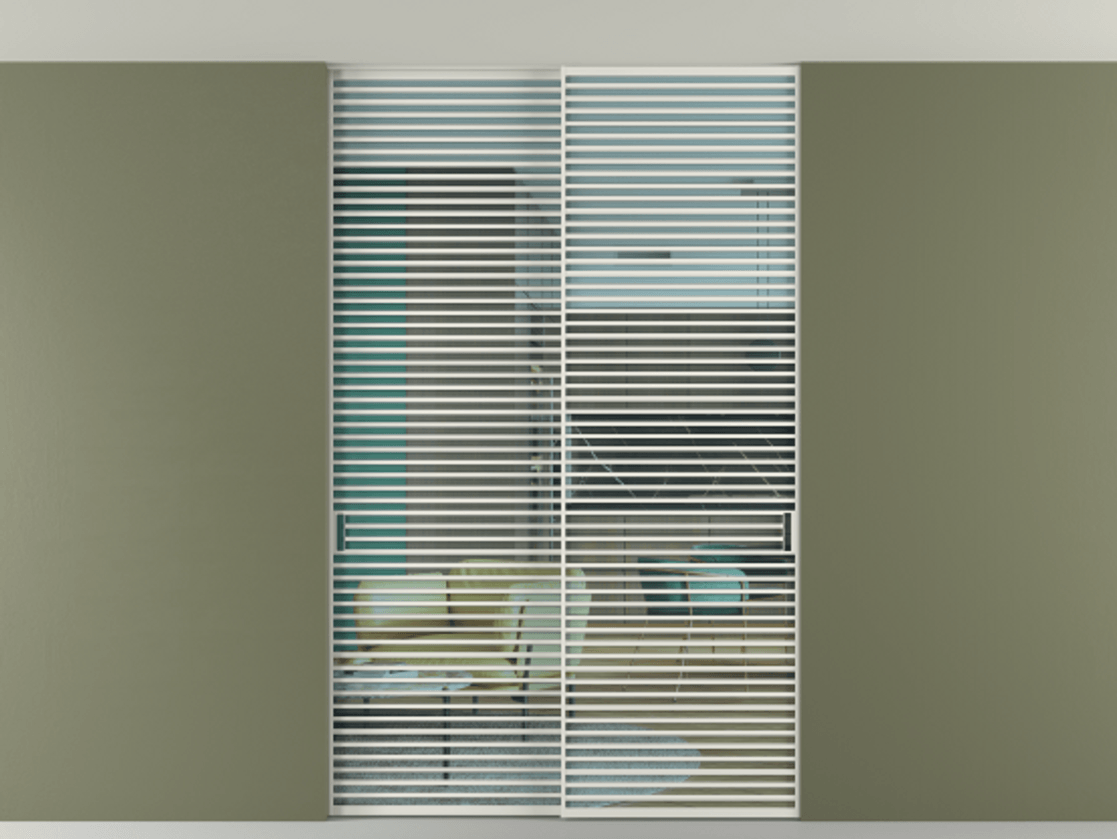 Перегородка Формато внутри проёма скрытое крепление в потолок 2 створки АЛПР 040.07 Алюминий серый Прозрачное голубое стекло, триплекс Цена 2764500 AMD | Volhovec