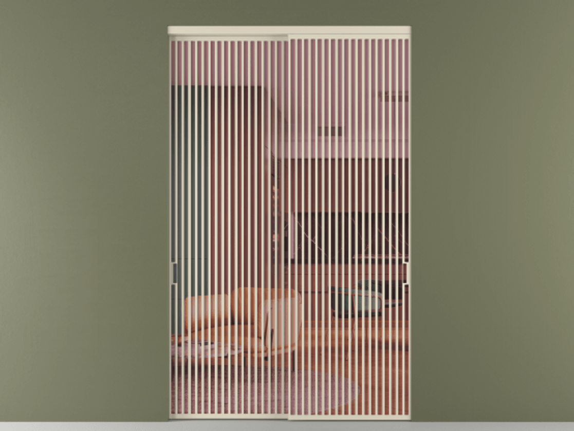 Перегородка Formato внутри проёма 2 створки АЛПР 040.06 Алюминий бежево-серый Прозрачное розовое стекло, триплекс Цена 3972600 AMD  | Volhovec