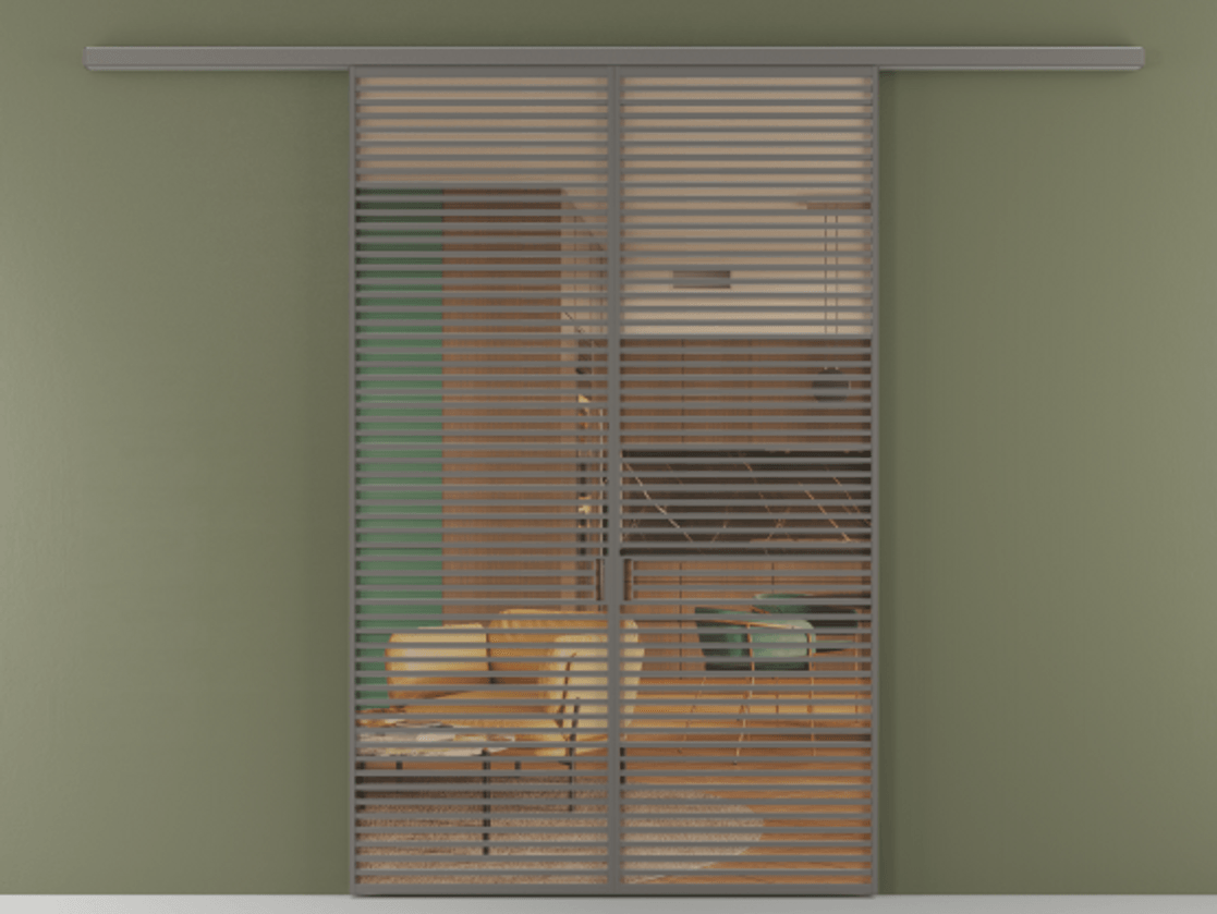 Перегородка Формато вдоль стены 2 створки АЛПР 040.07 Алюминий классический серый Прозрачное оранжевое стекло, триплекс Цена 2309500 AMD | Volhovec