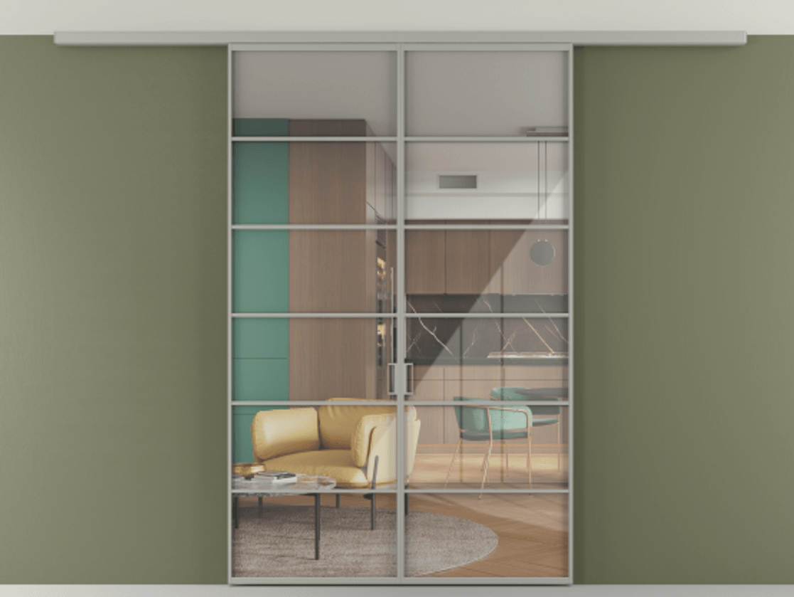 Перегородка Формато вдоль стены на потолок 2 створки АЛПР 040.04 Алюминий нейтральный серый Рефлективное прозрачное стекло "Стопсол", калёное. Цена 1493150 AMD 1. Полотно 2 шт. (800/2100 мм)
2. Комплект установки раздвижной системы
3. Базовый комплект фурнитуры
4.Ручка Рондо. Фабрика дверей Волховец 8 (800) 551 43 19 Перегородка Формато вдоль стены на потолок 2 створки АЛПР 040.04 Алюминий нейтральный серый Рефлективное прозрачное стекло "Стопсол", калёное Цена 1493150 AMD | Volhovec