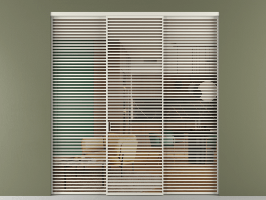 Перегородка Формато внутри проёма 3 створки АЛПР 040.07 Алюминий Белый Прозрачное бронзовое стекло, триплекс Цена 2953200 AMD | Volhovec