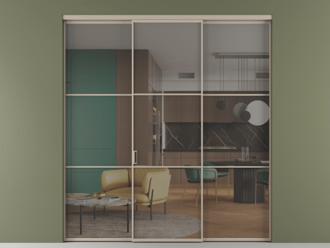 Перегородка Формато внутри проёма 3 створки АЛПР 040.03 Алюминий бисквитный Прозрачное серое стекло, триплекс. Цена 1600180 AMD 1. Полотно 3 шт. (800/2100 мм)
2. Комплект установки раздвижной системы
3. Базовый комплект фурнитуры
4.Ручка Рондо. Фабрика дверей Волховец 8 (800) 551 43 19 Перегородка Формато внутри проёма 3 створки АЛПР 040.03 Алюминий бисквитный Прозрачное серое стекло, триплекс Цена 1600180 AMD | Volhovec