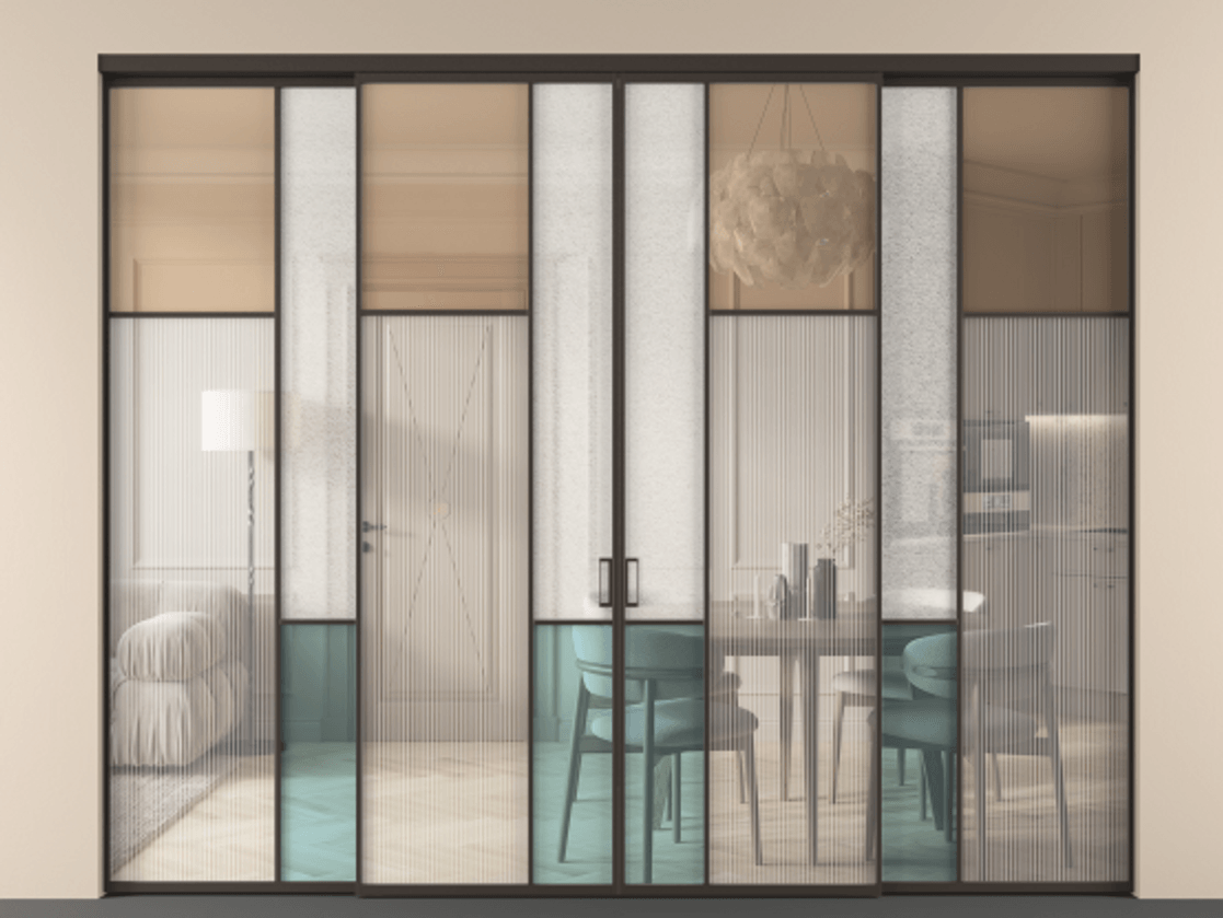 Перегородка Мозаик внутри проёма 4 створки АЛПР 041.11 Алюминий антрацит Комбинация стекол Группы 1 и Группы 3. Цена 3270300 AMD . Фабрика дверей Волховец 8 (800) 551 43 19 Перегородка Мозаик внутри проёма 4 створки АЛПР 041.11 Алюминий антрацит Комбинация стекол Группы 1 и Группы 3 Цена 3270300 AMD | Volhovec