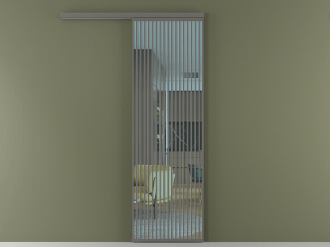 Перегородка Formato вдоль стены 1 створка АЛПР 040.06 Алюминий классический серый Прозрачное голубое стекло, триплекс Цена 1244100 AMD  | Volhovec