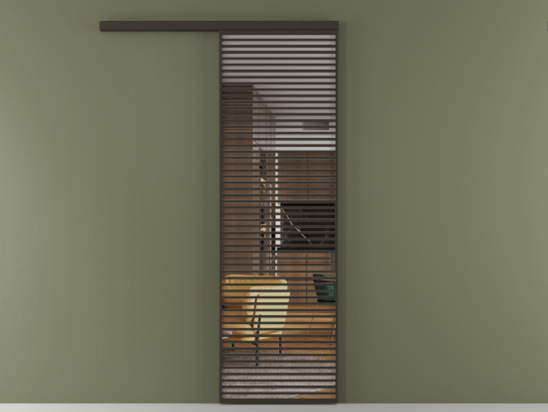 Перегородка Формато вдоль стены 1 створка АЛПР 040.07 Алюминий антрацит Прозрачное стекло "Кристал Вижн", калёное Цена 1287290 AMD  | Volhovec