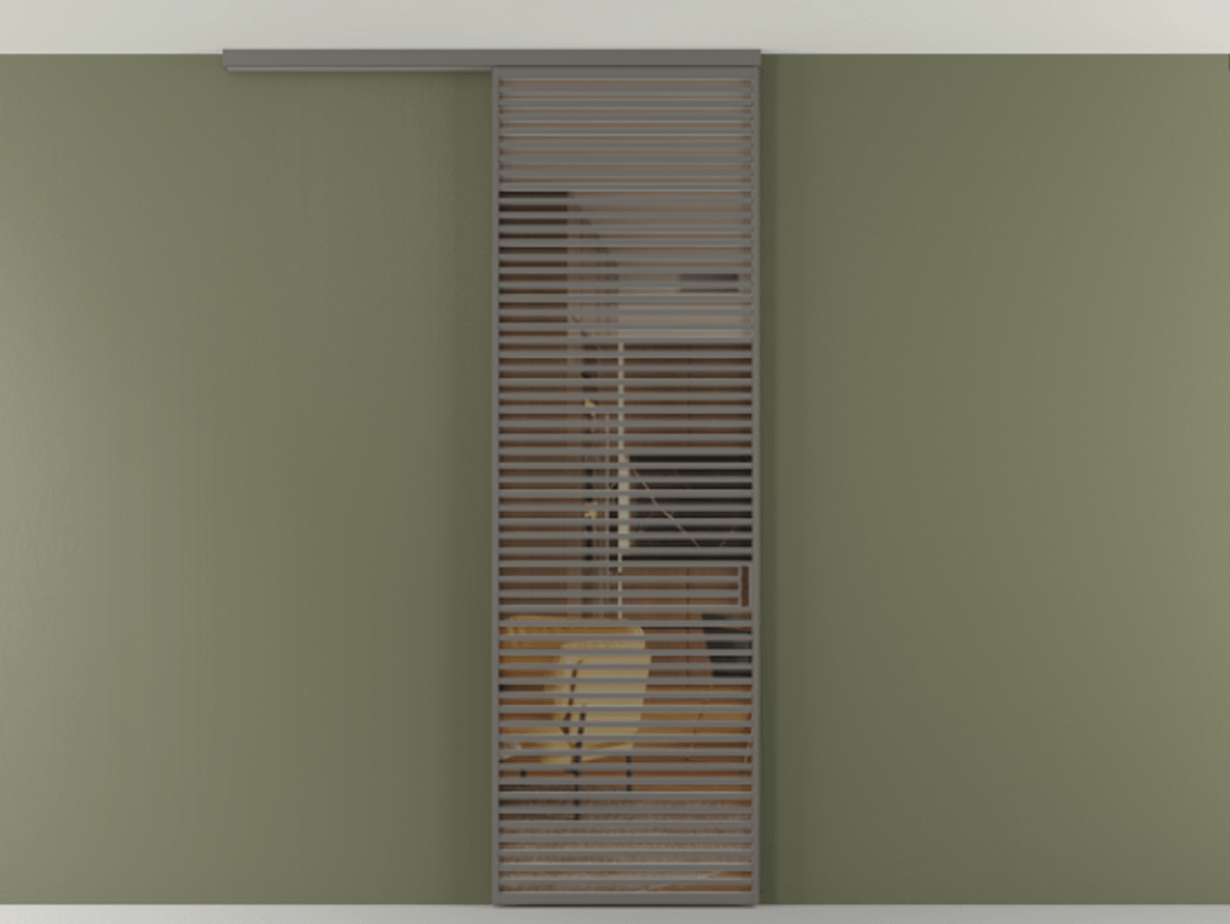 Перегородка Формато вдоль стены на потолок 1 створка АЛПР 040.07 Алюминий классический серый Прозрачное бронзовое стекло, триплекс Цена 1262670 AMD | Volhovec