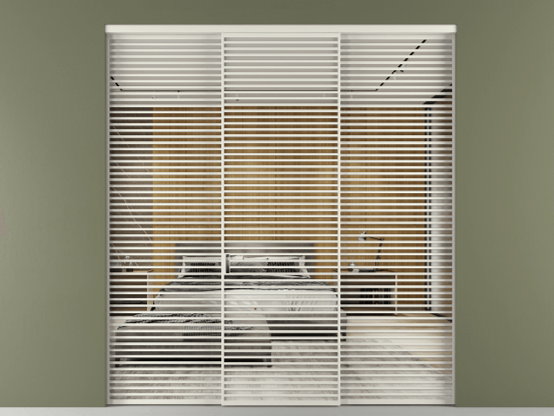 Перегородка Формато внутри проёма 3 створки АЛПР 040.07 Алюминий Белый Двустороннее зеркало, триплекс , триплекс 6 мм Цена 2953200 AMD | Volhovec