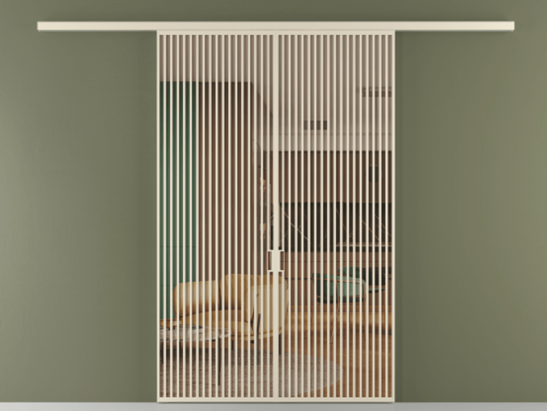 Перегородка Formato вдоль стены 2 створки АЛПР 040.06 Алюминий бежево-серый Прозрачное оранжевое стекло, триплекс Цена 2893200 AMD | Volhovec