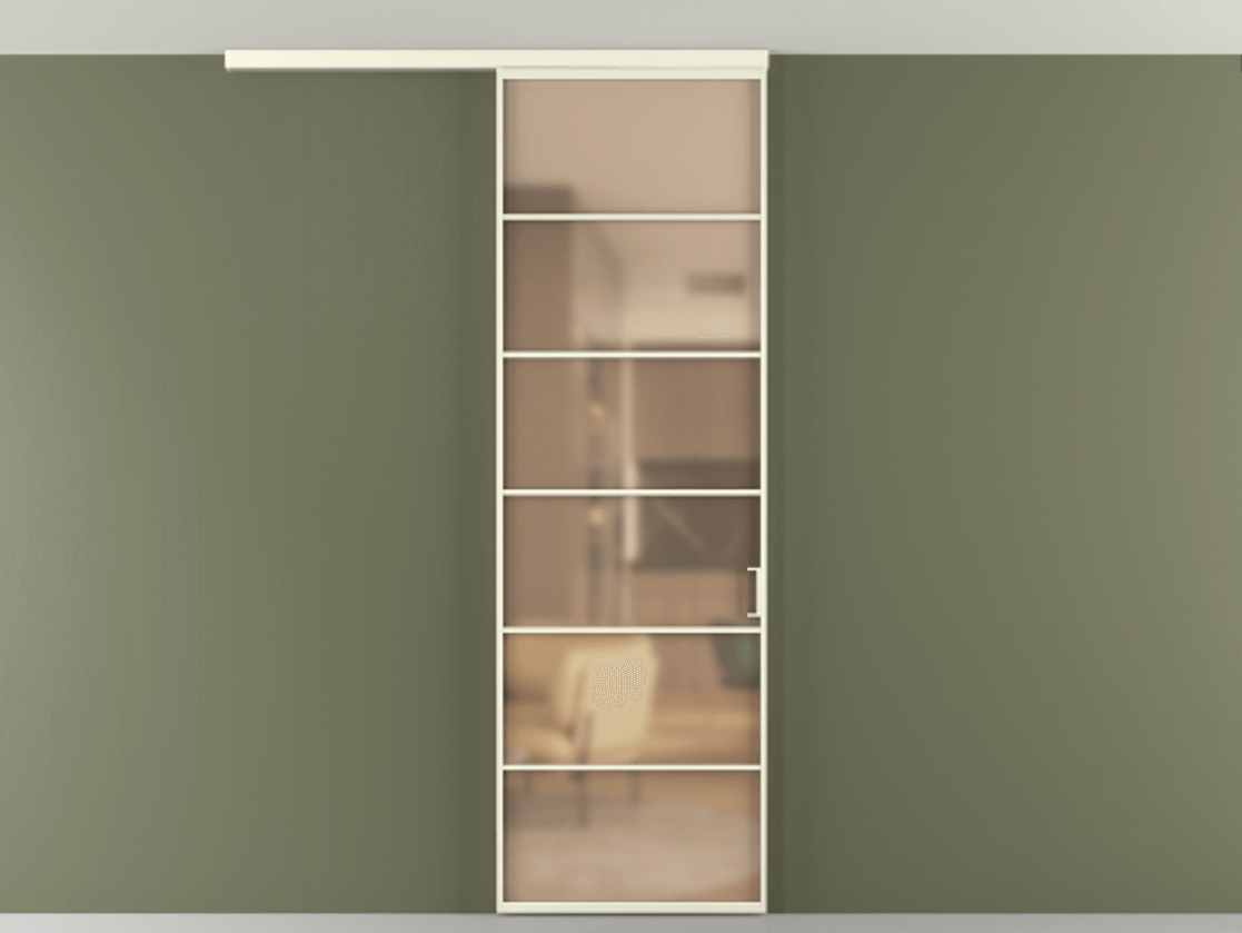 Перегородка Formato вдоль стены на потолок 1 створка АЛПР 040.04 Алюминий молочно-белый Сатинированное оранжевое стекло, триплекс Цена 727400 AMD | Volhovec