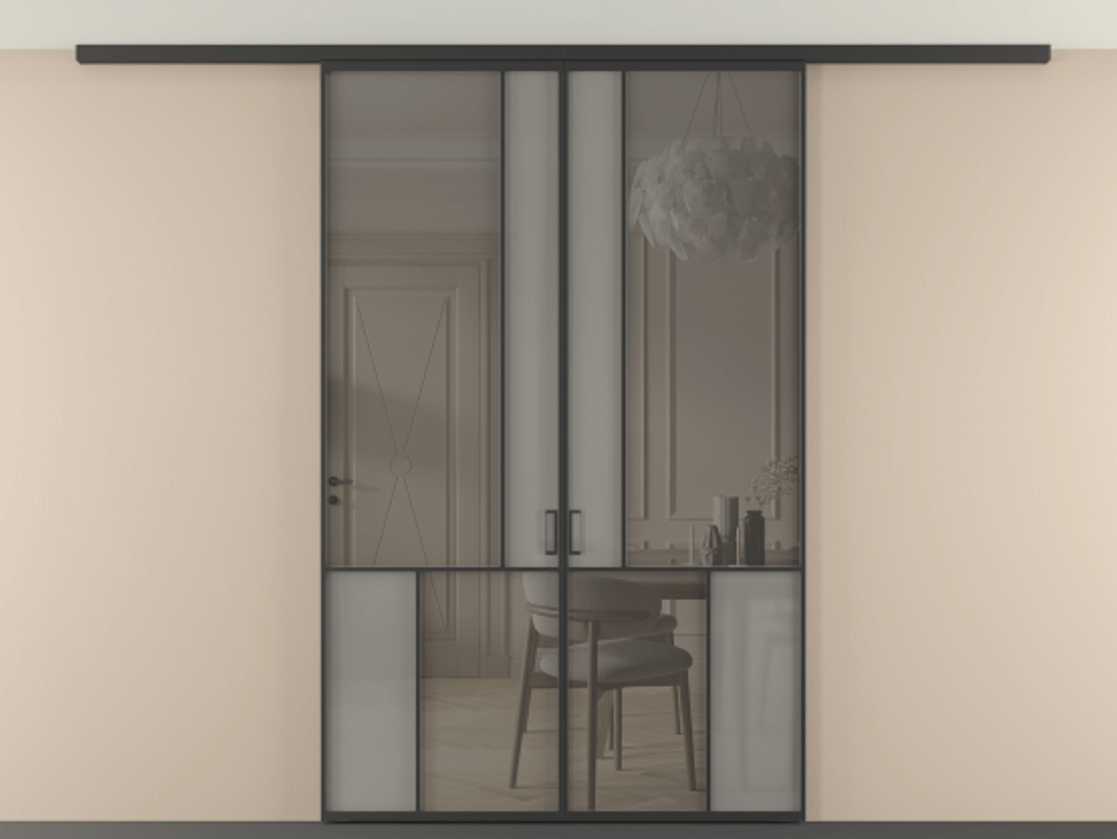 Перегородка Mosaic вдоль стены на потолок двустворчатая АЛПР 041.20 Алюминий Черный Сатинированное серое стекло, триплекс, 6 мм + Прозрачное серое стекло, триплекс, 6 мм. Скрытый короб ЧЕР Цена 1604530 AMD . Фабрика дверей Волховец 8 (800) 551 43 19  Перегородка Mosaic вдоль стены на потолок двустворчатая АЛПР 041.20 Алюминий Черный Сатинированное серое стекло, триплекс, 6 мм + Прозрачное серое стекло, триплекс, 6 мм Цена 1604530 AMD | Volhovec