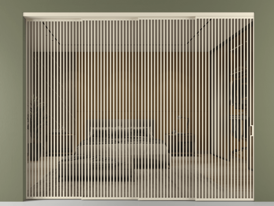 Перегородка Формато внутри проёма 4 створки с синхронным механизмом АЛПР 040.06 Алюминий бежево-серый Рефлективное бронзовое стекло "Стопсол", калёное. Цена 5414890 AMD 1. Полотно 4 шт. (800/2100 мм)
2. Комплект установки раздвижной системы
3. Базовый комплект фурнитуры
4. Комплект фурнитуры телескопик синхро-3
5. Ручка Рондо. Фабрика дверей Волховец 8 (800) 551 43 19 Перегородка Формато внутри проёма 4 створки с синхронным механизмом АЛПР 040.06 Алюминий бежево-серый Рефлективное бронзовое стекло "Стопсол", калёное Цена 5414890 AMD | Volhovec