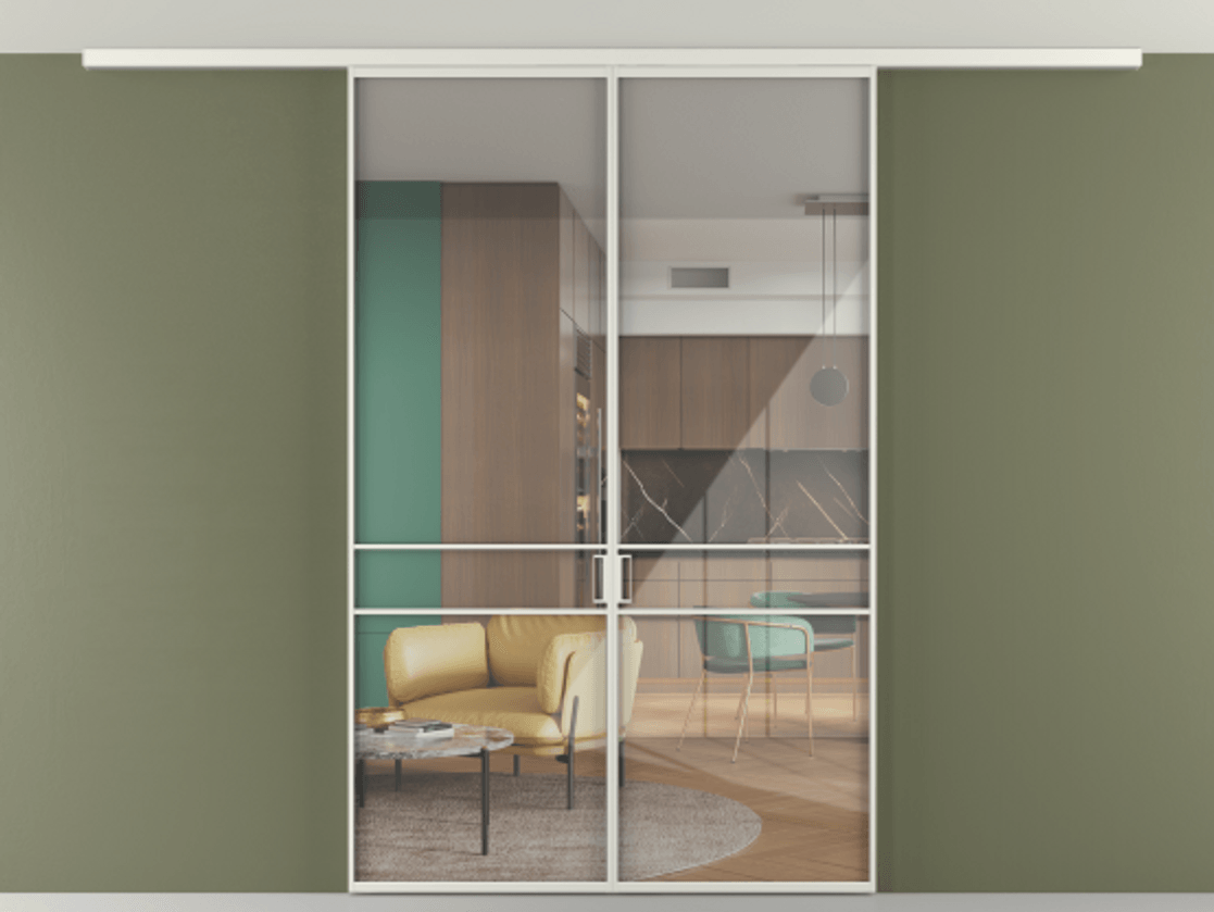 Перегородка Формато вдоль стены на потолок 2 створки АЛПР 040.02 Алюминий серый Рефлективное прозрачное стекло "Стопсол", калёное. Цена 1400570 AMD 1. Полотно 2 шт. (800/2100 мм)
2. Комплект установки раздвижной системы
3. Базовый комплект фурнитуры
4.Ручка Рондо. Фабрика дверей Волховец 8 (800) 551 43 19 Перегородка Формато вдоль стены на потолок 2 створки АЛПР 040.02 Алюминий серый Рефлективное прозрачное стекло "Стопсол", калёное Цена 1400570 AMD | Volhovec