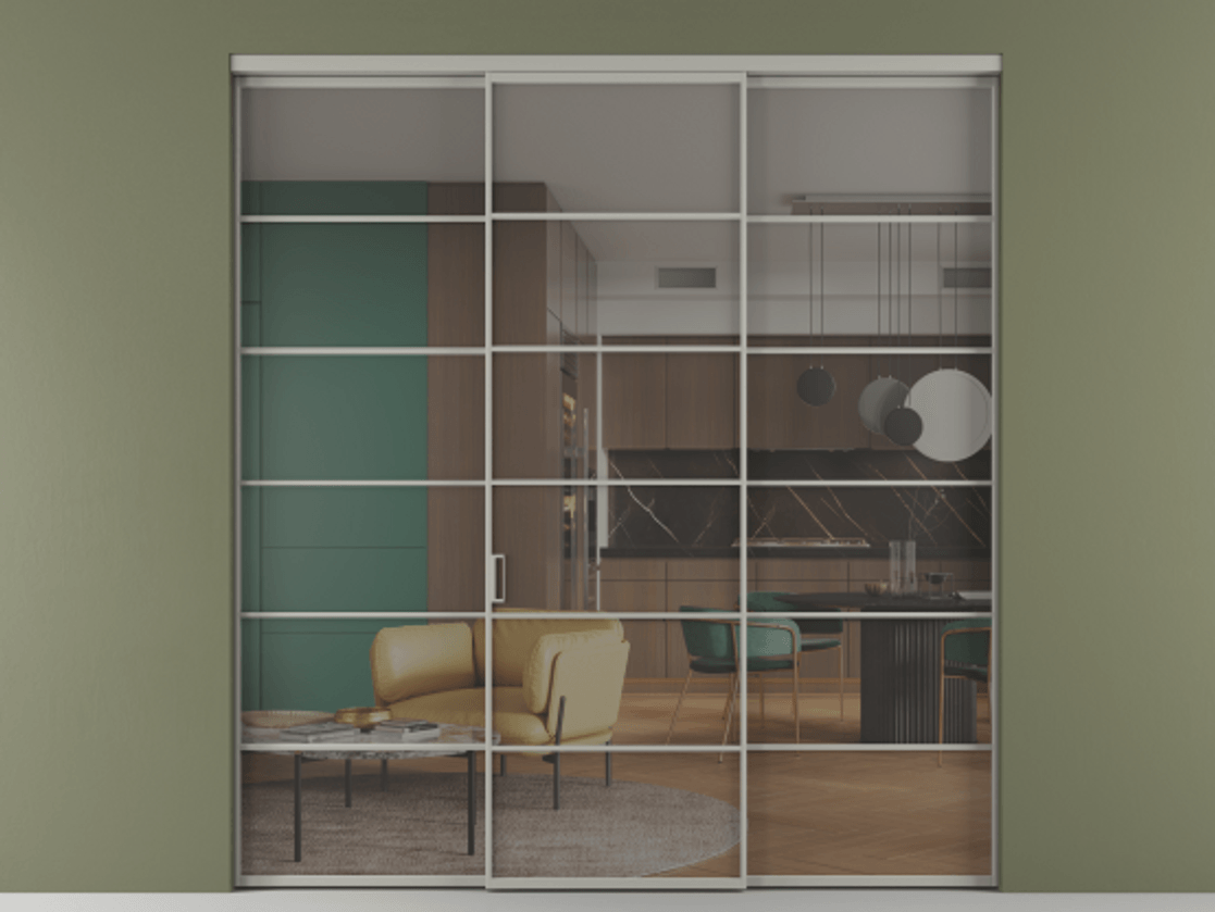 Перегородка Формато внутри проёма 3 створки АЛПР 040.04 Алюминий нейтральный серый Прозрачное серое стекло, триплекс. Цена 1718540 AMD 1. Полотно 3 шт. (800/2100 мм)
2. Комплект установки раздвижной системы
3. Базовый комплект фурнитуры
4.Ручка Рондо. Фабрика дверей Волховец 8 (800) 551 43 19 Перегородка Формато внутри проёма 3 створки АЛПР 040.04 Алюминий нейтральный серый Прозрачное серое стекло, триплекс Цена 1718540 AMD | Volhovec