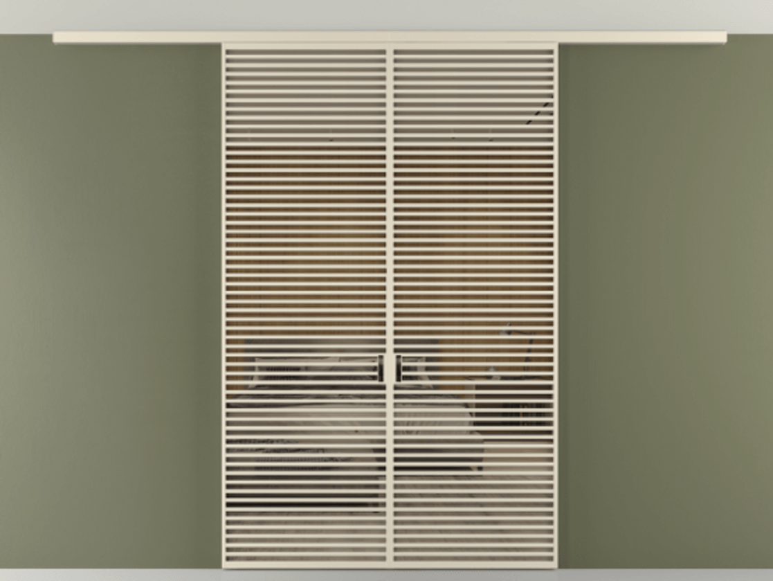 Перегородка Формато вдоль стены на потолок 2 створки АЛПР 040.07 Алюминий бежево-серый Рефлективное бронзовое стекло "Стопсол", калёное Цена 3099000 AMD | Volhovec