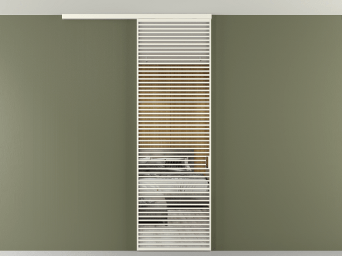 Перегородка Формато вдоль стены на потолок 1 створка АЛПР 040.07 Алюминий жемчужный Двустороннее зеркало, триплекс , триплекс 6 мм Цена 1262670 AMD | Volhovec