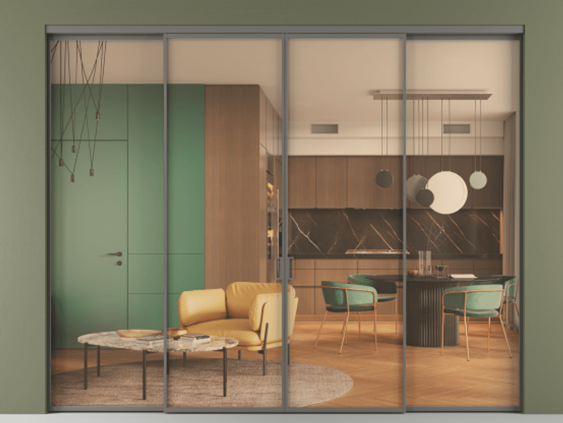 Перегородка Formato внутри проёма 4 створки АЛПР 040.01 Алюминий классический серый Прозрачное оранжевое стекло, триплекс. Цена 2157000 AMD 1. Полотно 4 шт. (800/2100 мм)
2. Комплект установки раздвижной системы
3. Базовый комплект фурнитуры
4.Ручка RONDO. Фабрика дверей Волховец 8 (800) 551 43 19 Перегородка Formato внутри проёма 4 створки АЛПР 040.01 Алюминий классический серый Прозрачное оранжевое стекло, триплекс Цена 2157000 AMD | Volhovec