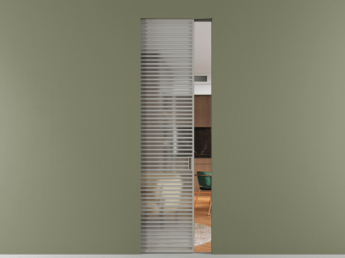 Перегородка Формато скрытый пенал 1 створка АЛПР 040.07 Алюминий нейтральный серый Сатинированное стекло "Мателюкс Кристал Вижн", калёное, матовое, каленое 6 мм. Цена 1619770 AMD . Фабрика дверей Волховец 8 (800) 551 43 19 Перегородка Формато скрытый пенал 1 створка АЛПР 040.07 Алюминий нейтральный серый Сатинированное стекло "Мателюкс Кристал Вижн", калёное, матовое, каленое 6 мм Цена 1619770 AMD | Volhovec