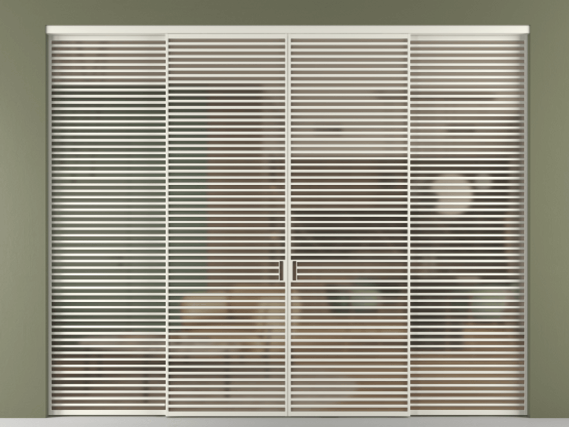 Перегородка Formato внутри проёма 4 створки АЛПР 040.07 Алюминий Белый Сатинированное бронзовое стекло, триплекс Цена 4198540 AMD  | Volhovec