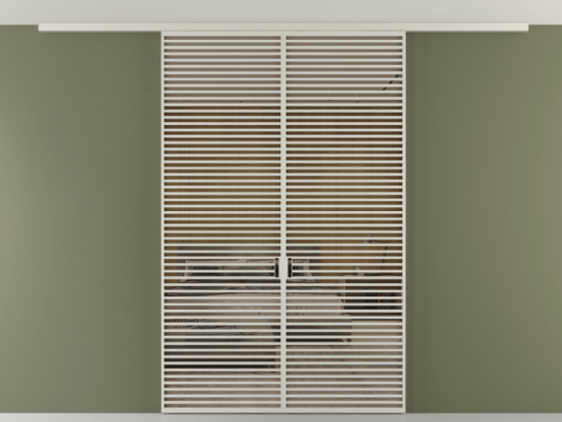 Перегородка Формато вдоль стены на потолок 2 створки АЛПР 040.07 Алюминий тёплый серый Рефлективное бронзовое стекло "Стопсол", калёное Цена 3099000 AMD | Volhovec